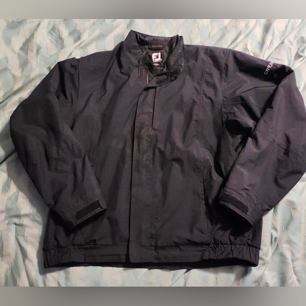 Footjoy Jacket‎ Men's Large DryJoys Waterproof Pullover Rain Coat Golf Black